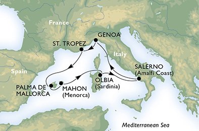 MIDDELLANDSE ZEE - Spanje,  Italië,  Frankrijk