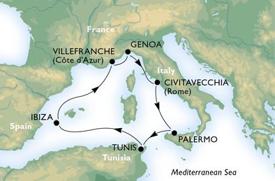MIDDELLANDSE ZEE - Frankrijk,  Italië,  Tunesië,  Spanje