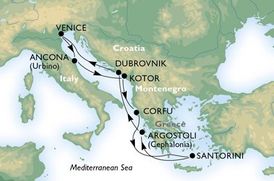 MIDDELLANDSE ZEE - Italië,  Montenegro,  Griekenland,  Kroatië