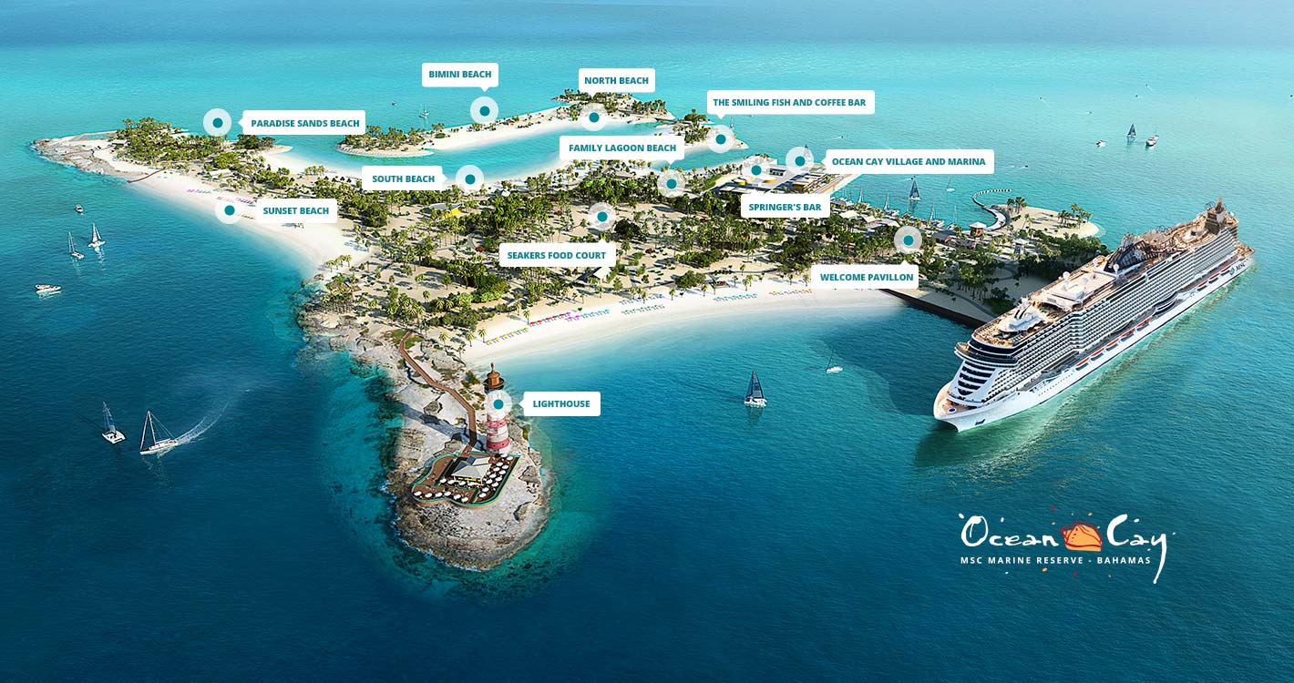 Ocean Cay, Map of the Island | MSC Cruises Ocean Cay, Map of the Island | MSC Cruises