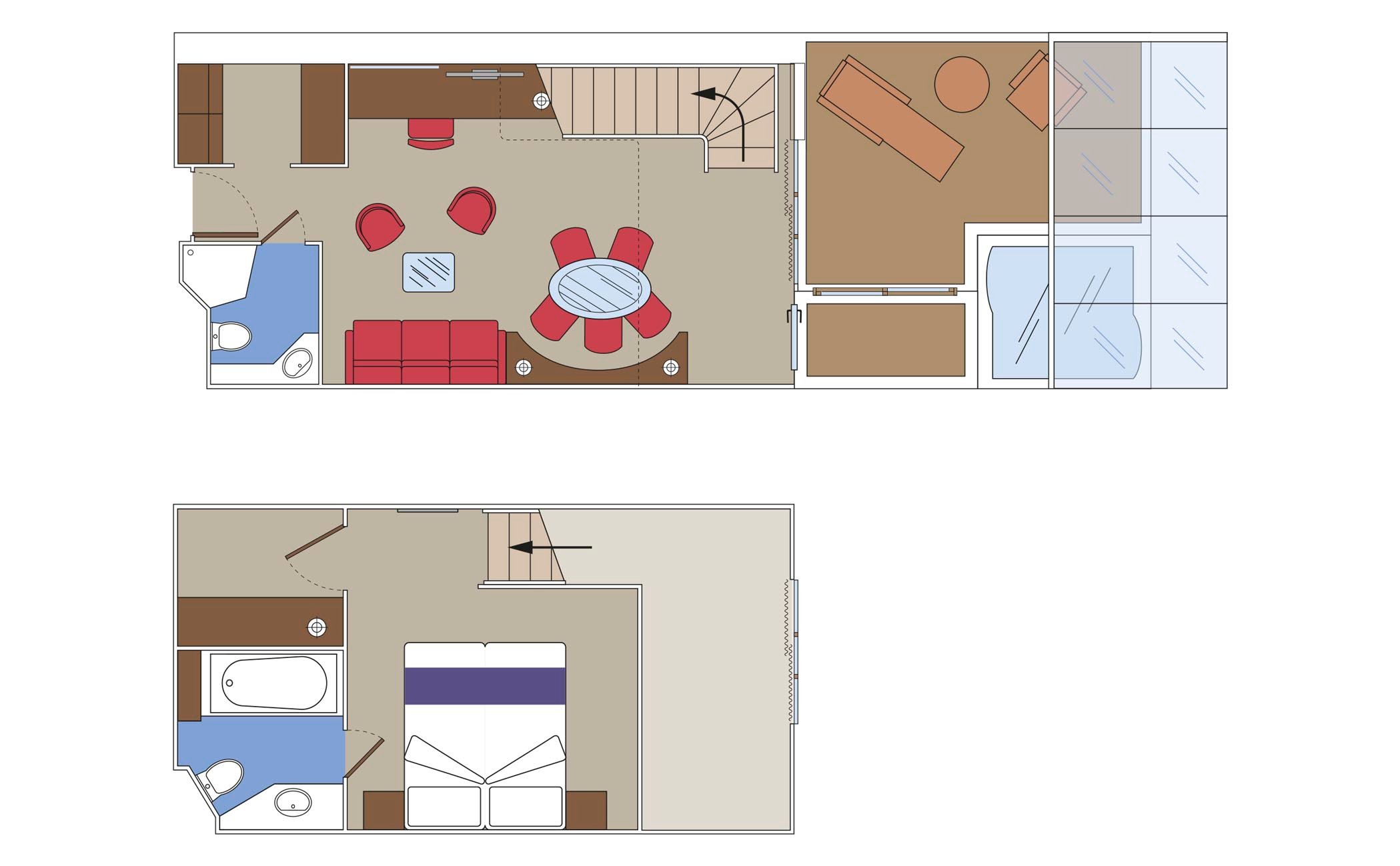 MSC Grandiosa Cabin: Duplex Suite 08 2d