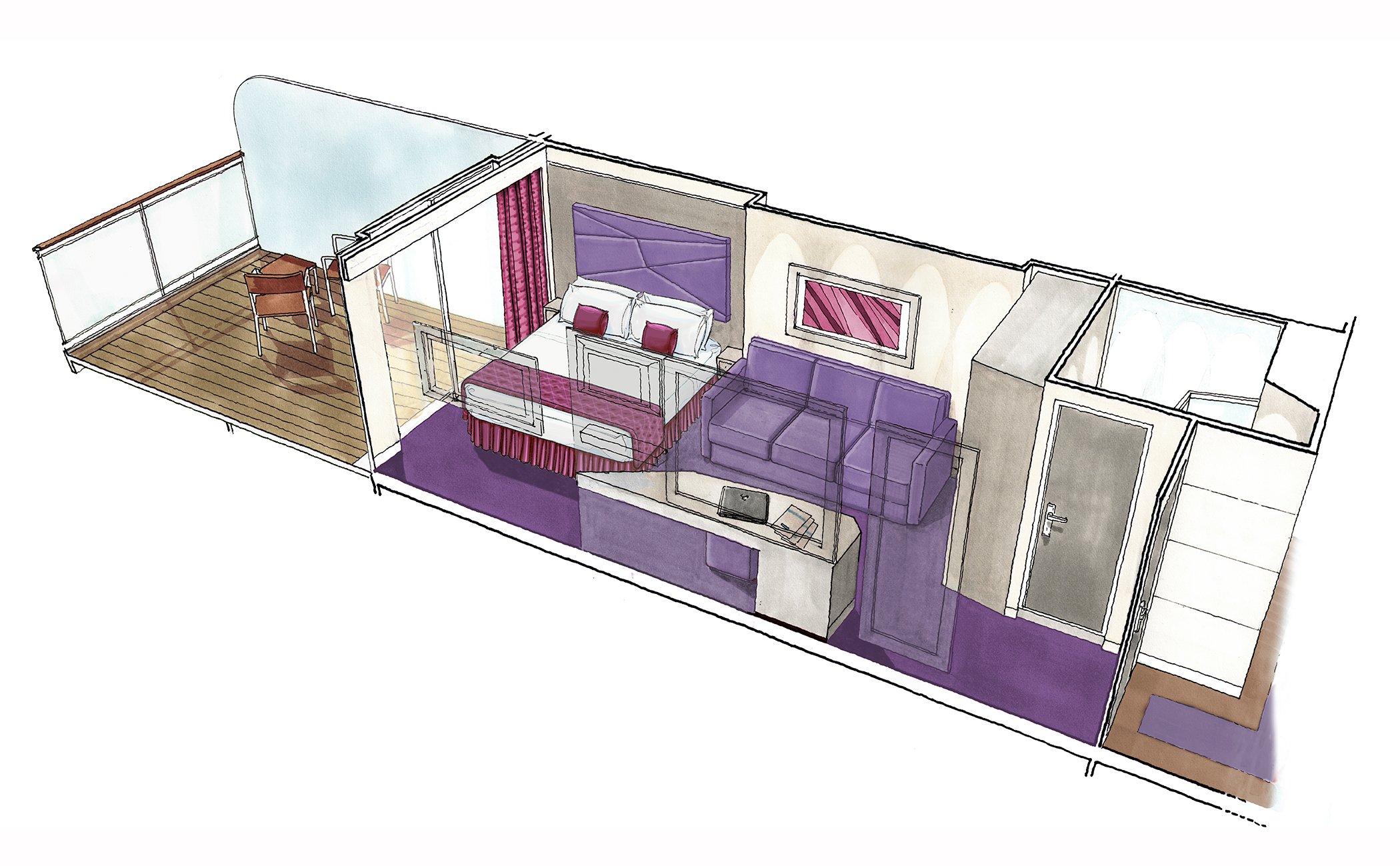 MSC Seaview Cabin: Suite 07 3d