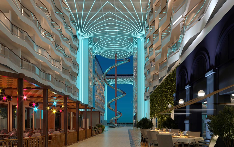MSC World Europa, 11-deck-high dry slide | MSC Cruises