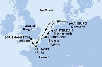 Frankrijk, België, Nederland, Duitsland, Groot-Brittannië
