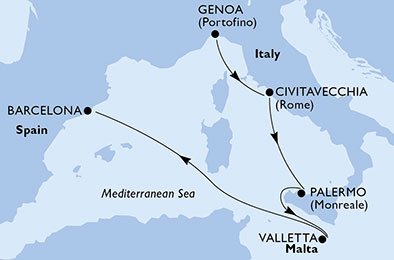 Italië, Malta, Spanje