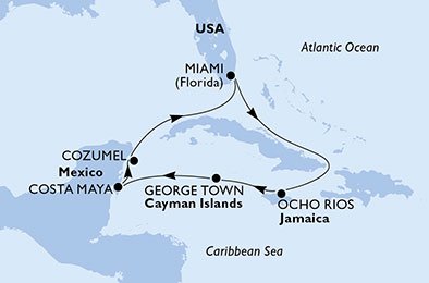 Verenigde Staten, Jamaïca, Cayman Eilanden, Mexico
