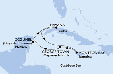 Mexico, Cuba, Jamaïca, Cayman Eilanden