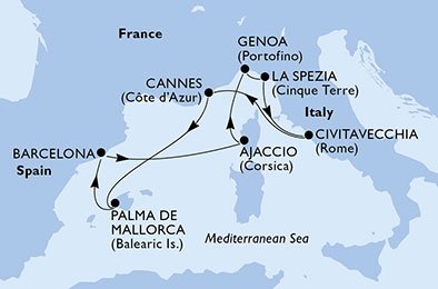 Spanje, Frankrijk, Italië