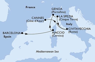 Spanje, Frankrijk, Italië