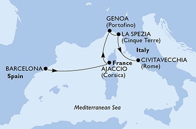 Spanje, Frankrijk, Italië