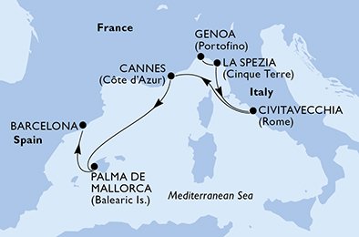 Italië, Frankrijk, Spanje