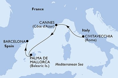 Italië, Frankrijk, Spanje