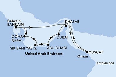Verenigde Arabische Emiraten, Qatar, Bahrein, Oman