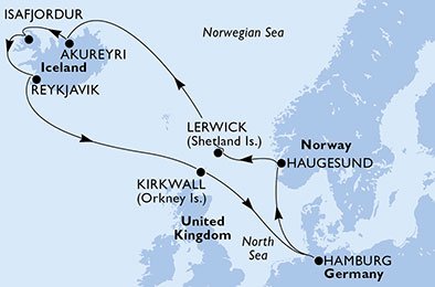 Duitsland, Noorwegen, Groot-Brittannië, IJsland