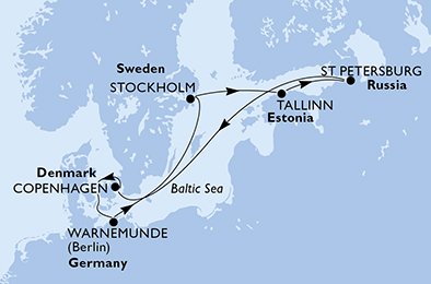 Denemarken, Duitsland, Zweden, Estland, Rusland