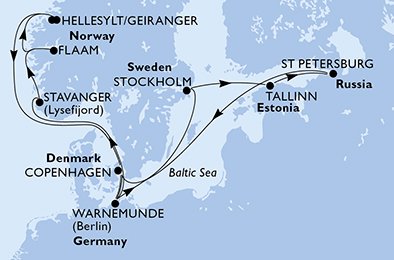 Duitsland, Zweden, Estland, Rusland, Denemarken, Noorwegen