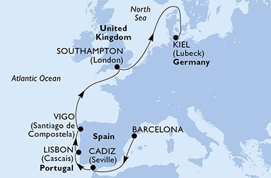 Spanje, Portugal, Groot-Brittannië, Duitsland