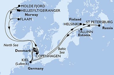 Denemarken, Noorwegen, Duitsland, Finland, Rusland, Estland