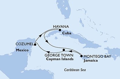Mexico, Cuba, Jamaïca, Cayman Eilanden