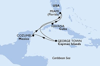 Verenigde Staten, Cayman Eilanden, Mexico, Cuba