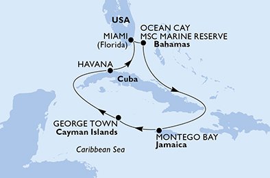 Verenigde Staten, Bahamas, Jamaïca, Cayman Eilanden, Cuba