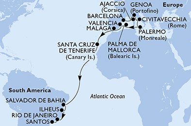 Spanje, Frankrijk, Italië, Brazilië