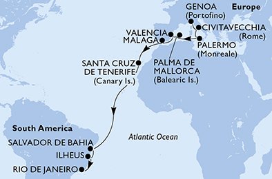 Italië, Spanje, Brazilië