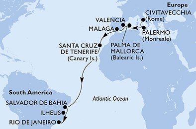Italië, Spanje, Brazilië
