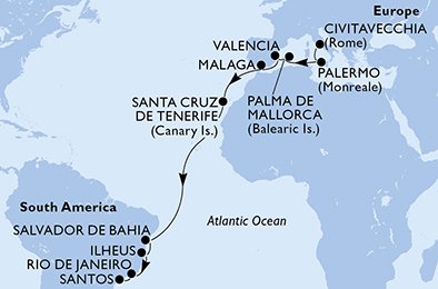 Italië, Spanje, Brazilië