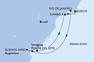 Argentinië, Uruguay, Brazilië