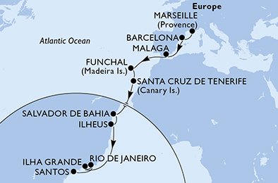 Frankrijk, Spanje, Portugal, Brazilië