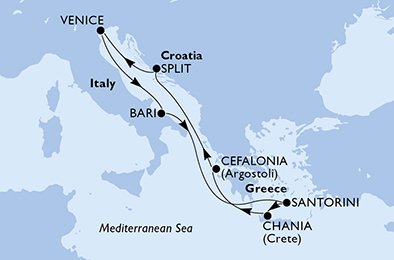 Italië, Griekenland, Kroatië