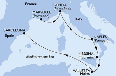 Frankrijk, Italië, Malta, Spanje