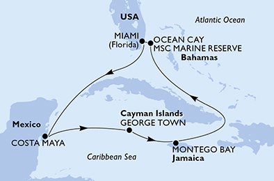 Verenigde Staten, Mexico, Cayman Eilanden, Jamaïca, Bahamas