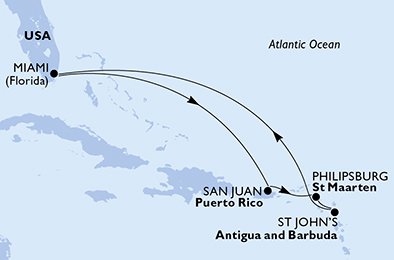 Verenigde Staten, Puerto Rico, St. Maarten, Antigua en Barbuda