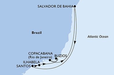 Santos, Ilhabela, Buzios, Copacabana, Salvador, Santos