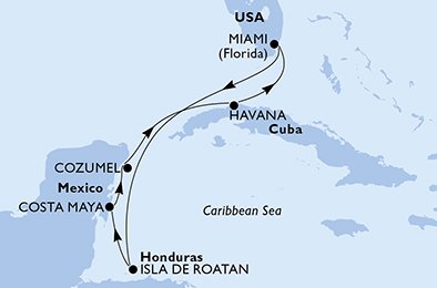 Verenigde Staten, Honduras, Mexico, Cuba
