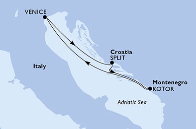 Italië, Kroatië, Montenegro