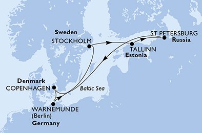 Denemarken, Duitsland, Zweden, Estland, Rusland