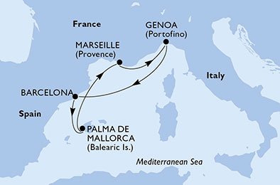 Spanje, Frankrijk, Italië