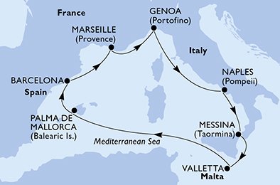 Frankrijk, Italië, Malta, Spanje