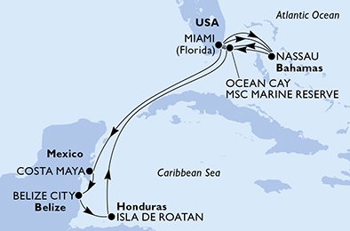 Verenigde Staten, Mexico, Belize, Honduras, Bahamas