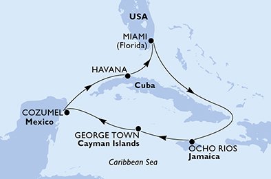 Verenigde Staten, Jamaïca, Cayman Eilanden, Mexico, Cuba