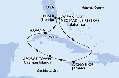 Verenigde Staten, Bahamas, Jamaïca, Cayman Eilanden, Cuba