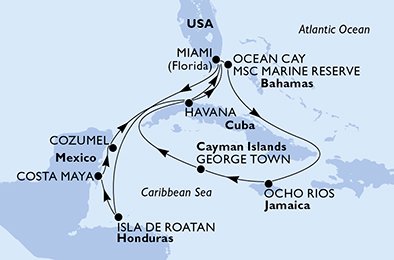 Verenigde Staten, Bahamas, Jamaïca, Cayman Eilanden, Cuba, Honduras, Mexico