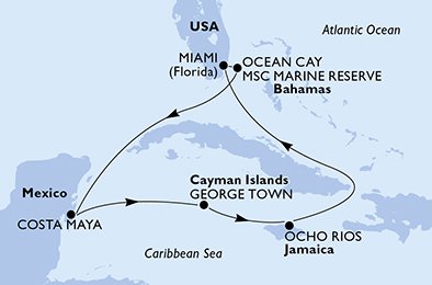 Verenigde Staten, Bahamas, Mexico, Cayman Eilanden, Jamaïca