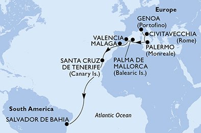 Italië, Spanje, Brazilië