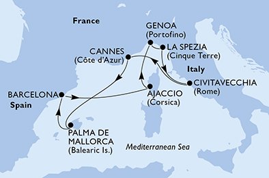 Italië, Frankrijk, Spanje